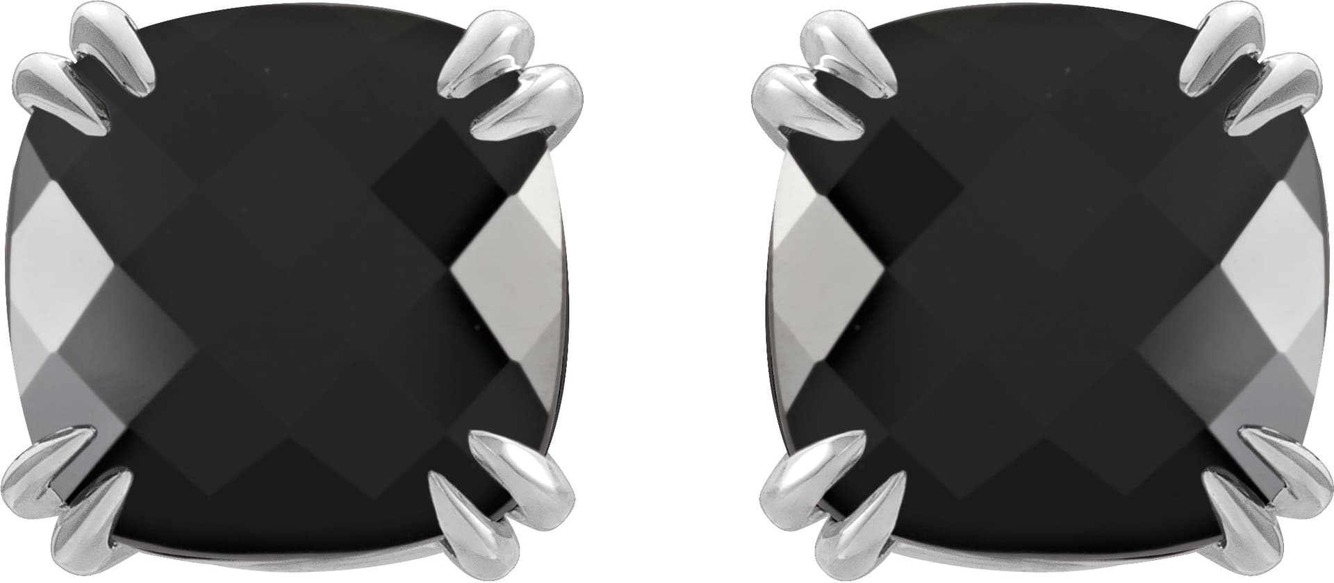 Cushion Double Claw-Prong Stud Earrings view 2