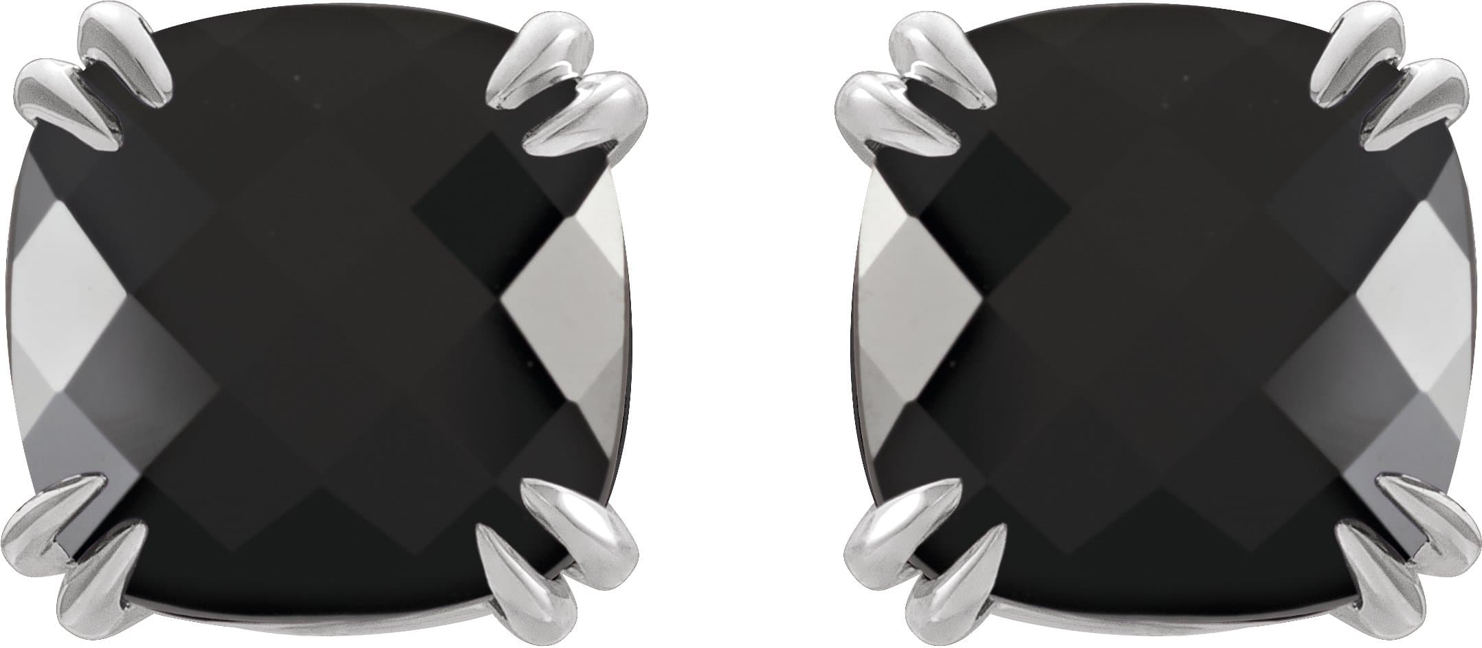 Cushion Double Claw-Prong Stud Earrings view 2
