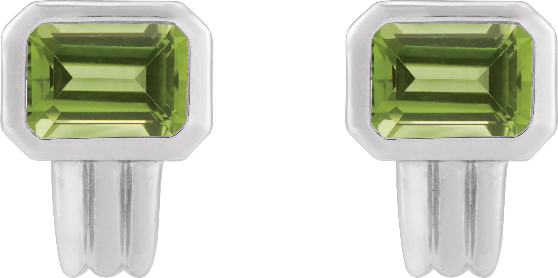Emerald Bezel-Set Earrings, view 3