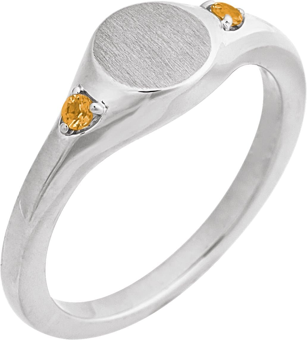 14K Rose Engravable Lab-Grown Alexandrite Signet Ring