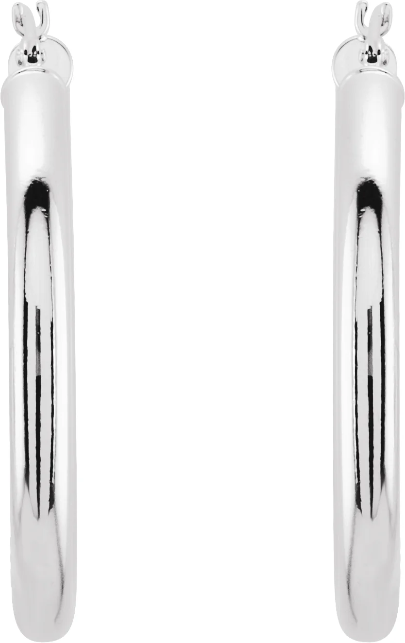 Tube Hoop Earrings, view 3