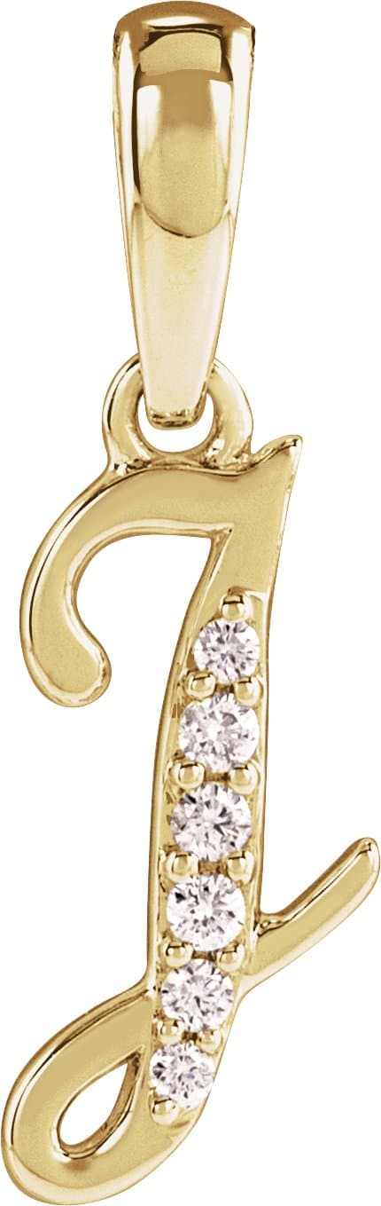14K Rose Gold .05 CTW Natural Diamond Initial J 18" Necklace