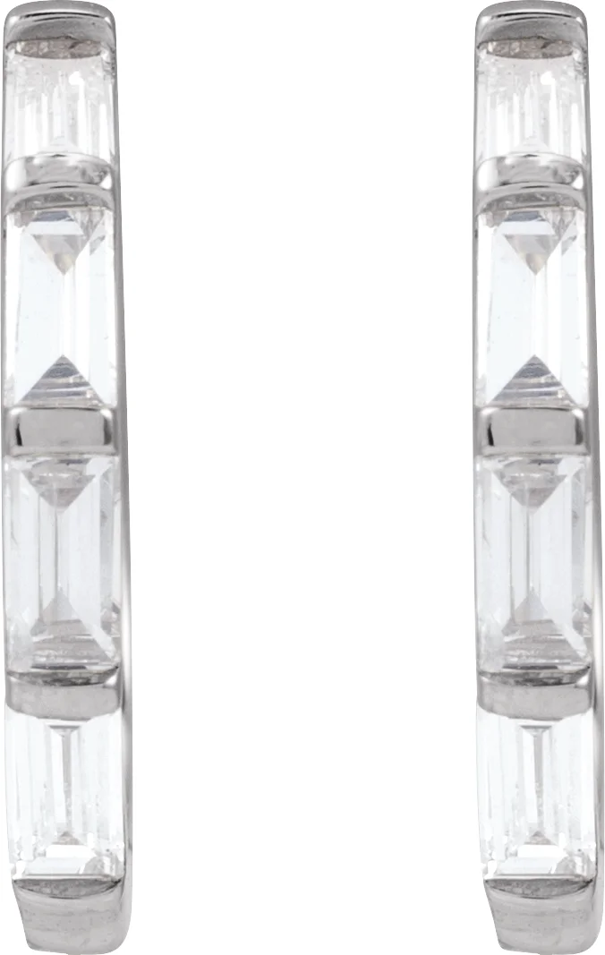 Lab-Grown Diamond Hoop Earrings, view 3