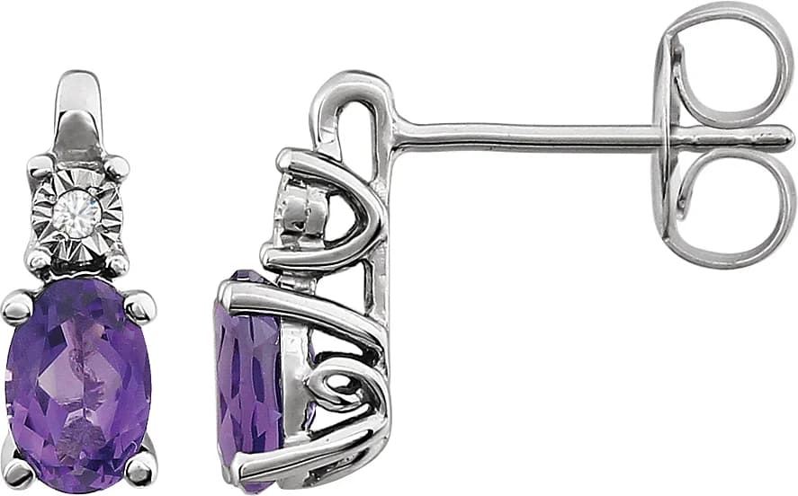 Accented Birthstone Earrings, view 2
