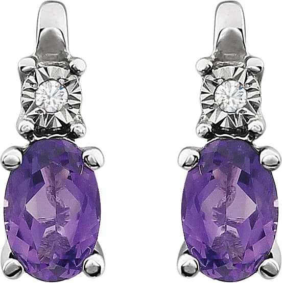 Accented Birthstone Earrings, view 3