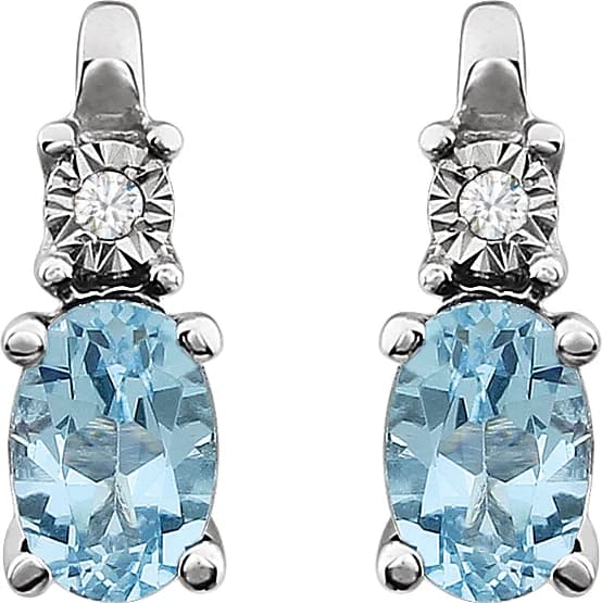 Accented Birthstone Earrings, view 3