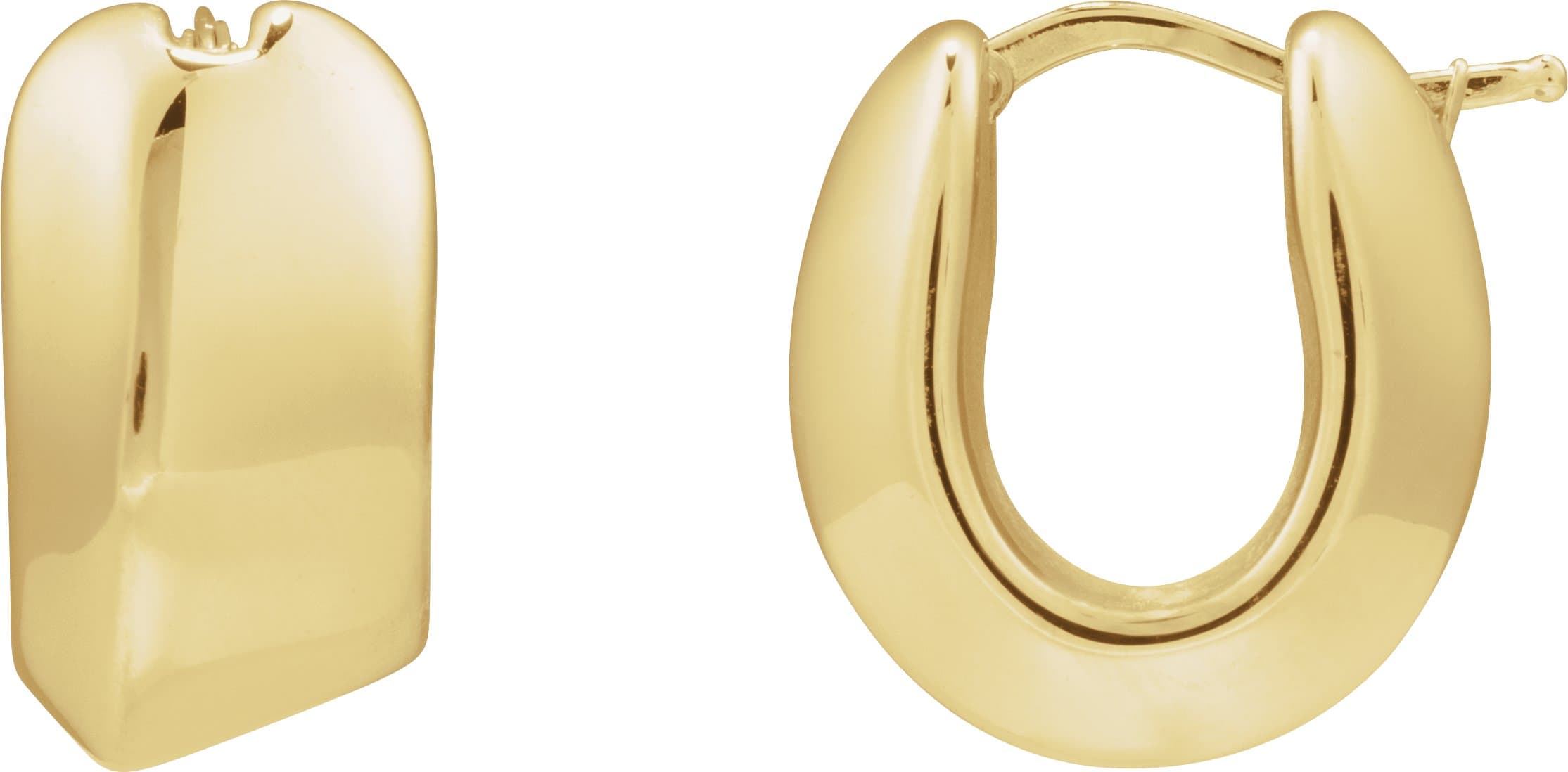 14K Yellow Electroform 19 mm Puffed Hoop Earrings