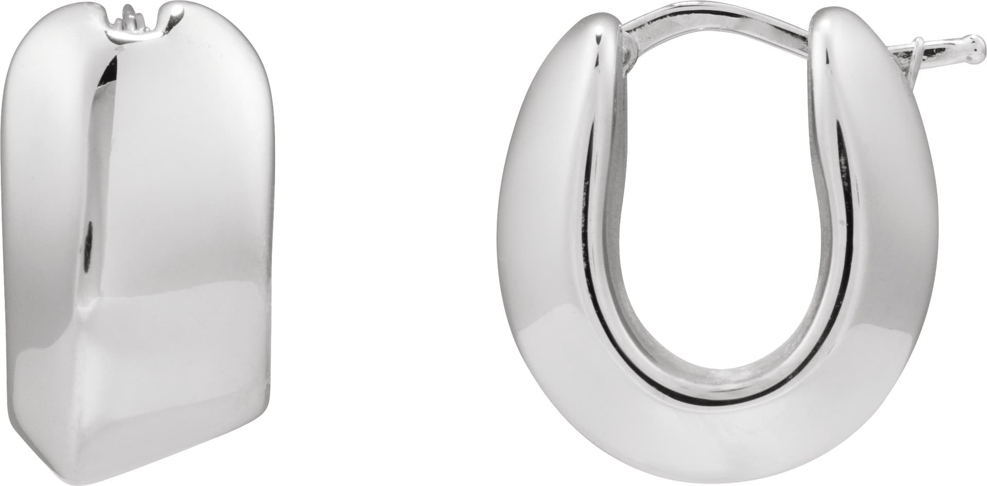 Electroform Puffed U-Hoop Earrings view 1