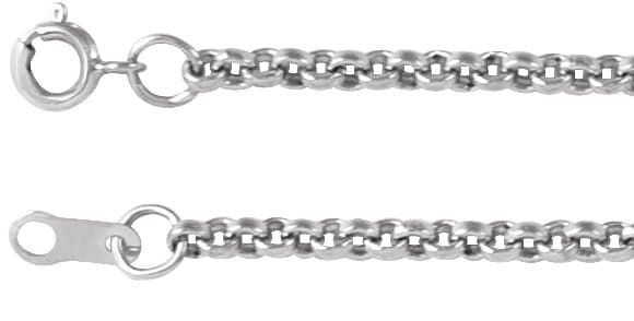 14K White 2 mm Rolo 20 Chain