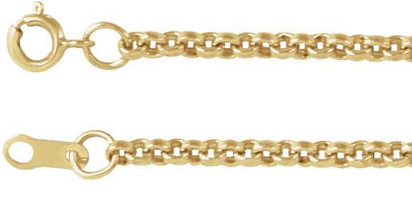 14K White 2 mm Rolo 20 Chain