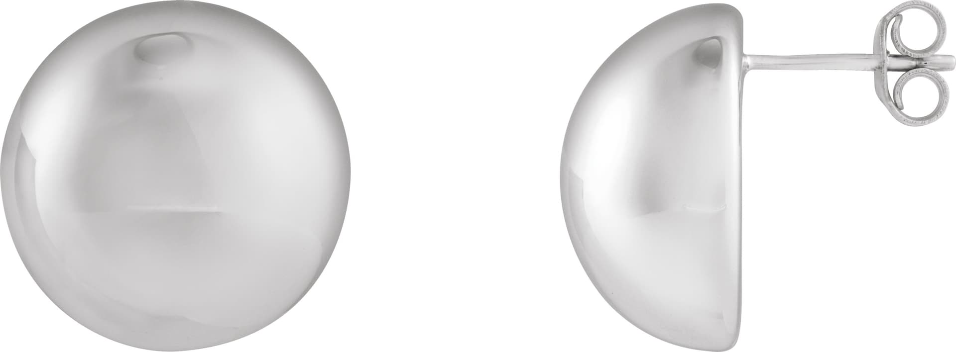 Sterling Silver 15 mm Electroform Domed Earrings