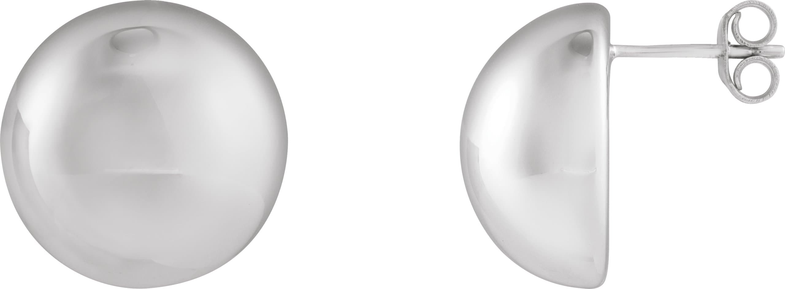 Sterling Silver 15 mm Electroform Domed Earrings