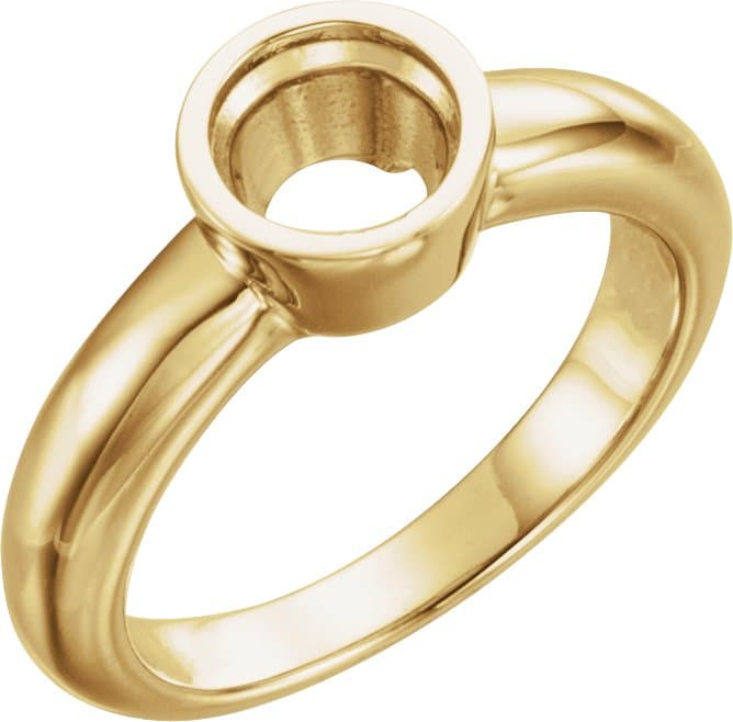10K Rose Gold 4.1 mm Round Bezel-Set Engagement Ring Mounting