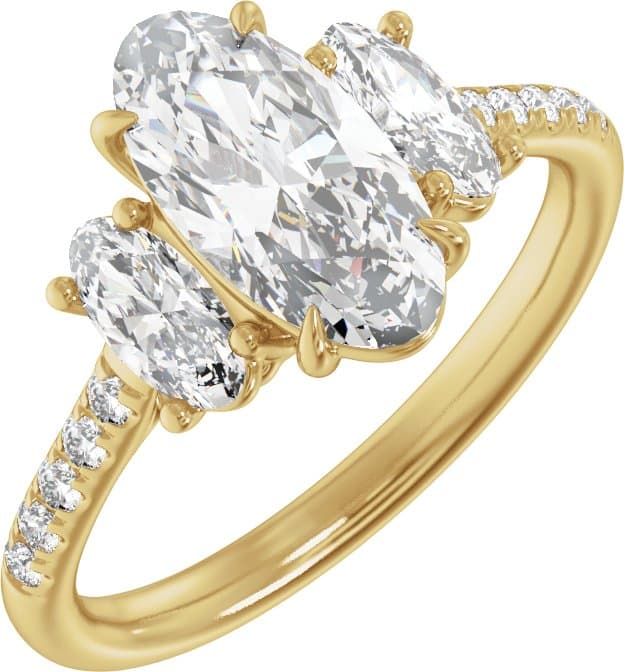 14K Rose Gold 1 1/2 CTW Lab-Grown Diamond Three-Stone Engagement Ring
