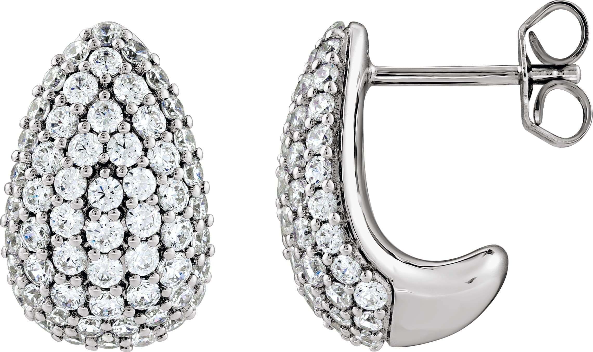 14K Yellow Gold 1 3/4 CTW Lab-Grown Diamond Teardrop Earrings