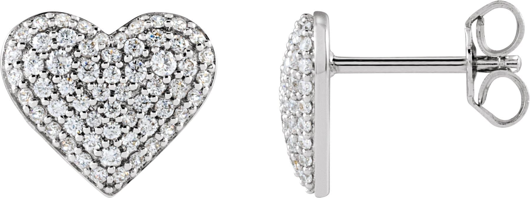 14K Rose 1/2 CTW Lab-Grown Diamond Puffed Heart Earrings