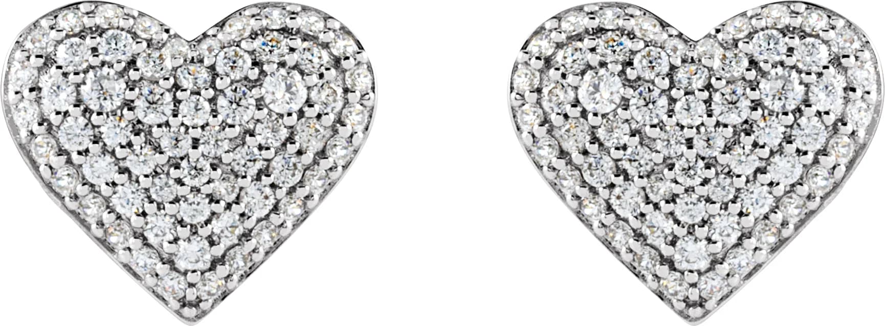 Accented Puffed Heart Earrings, view 3