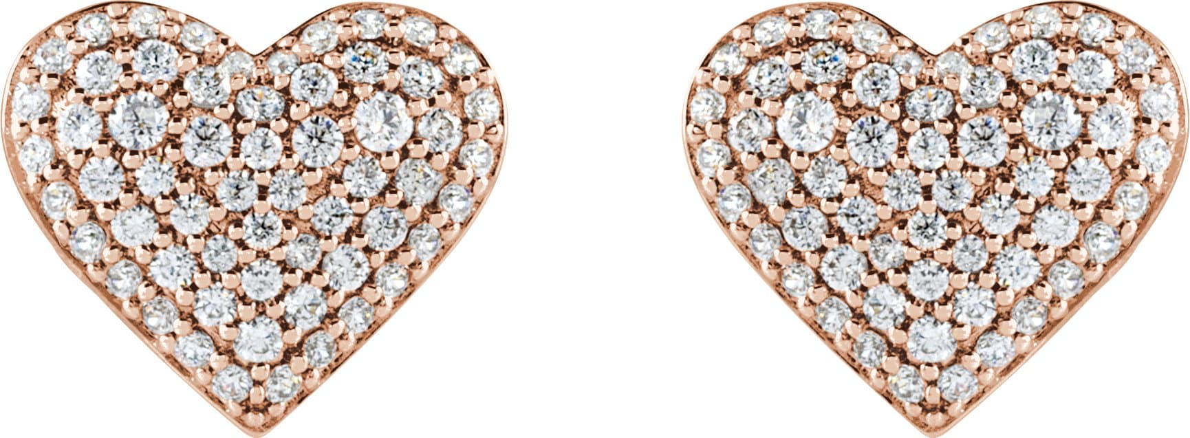 Accented Puffed Heart Earrings view 2