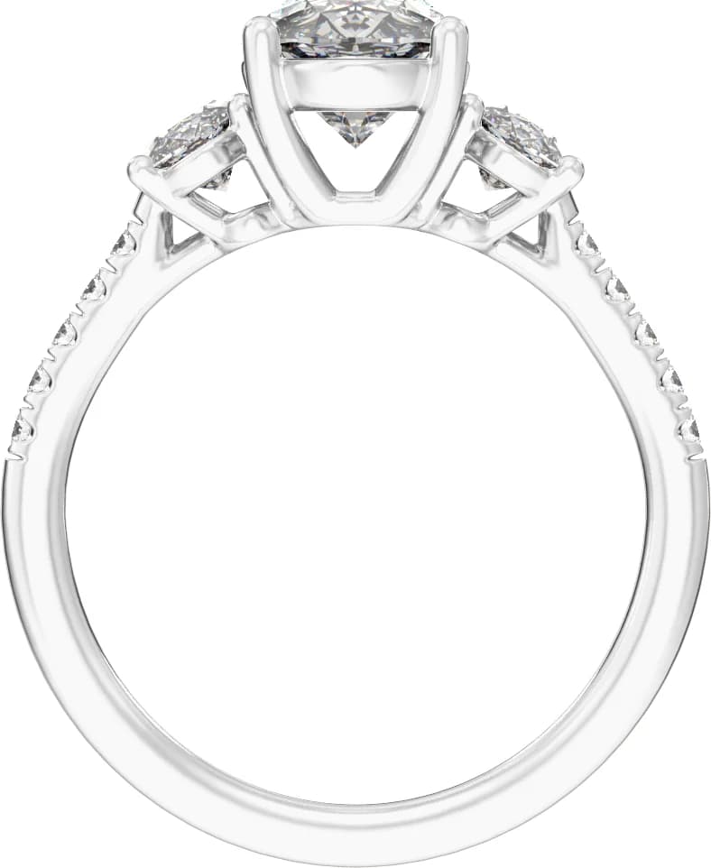 Platinum 4 1/8 CTW Lab-Grown Diamond Three-Stone Engagement Ring — view 6