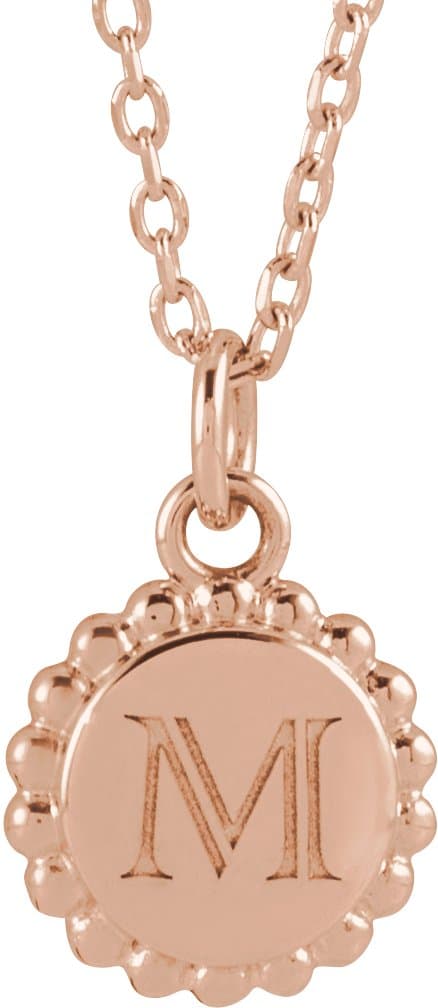 Engravable Beaded Disc Necklace or Charm/Pendant view 3
