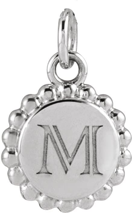 Engravable Beaded Disc Necklace or Charm/Pendant view 3