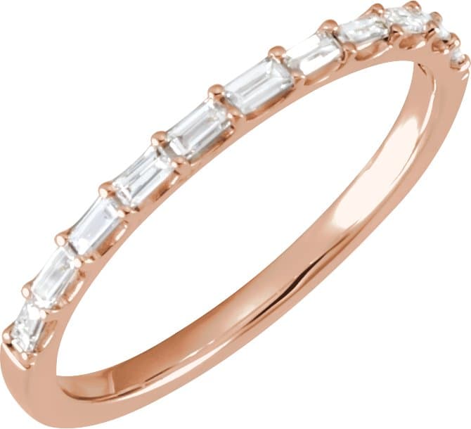 14K Rose 1/4 CTW Lab-Grown Diamond Matching Band