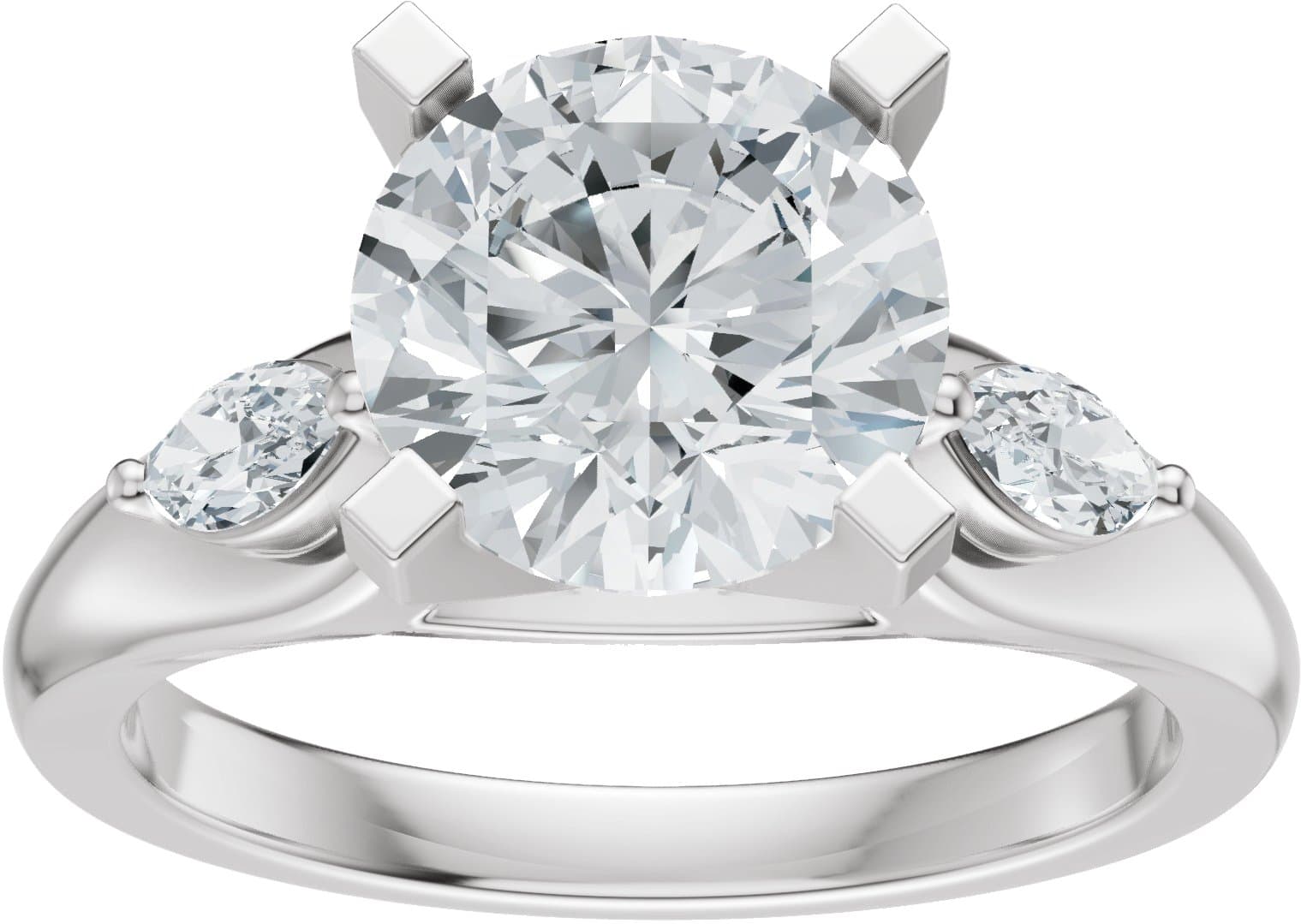 Three-Stone Engagement Ring or Band view 3