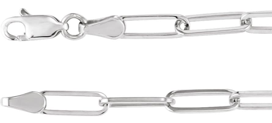 14K Rose 3.85 mm Paperclip-Style 18 Chain