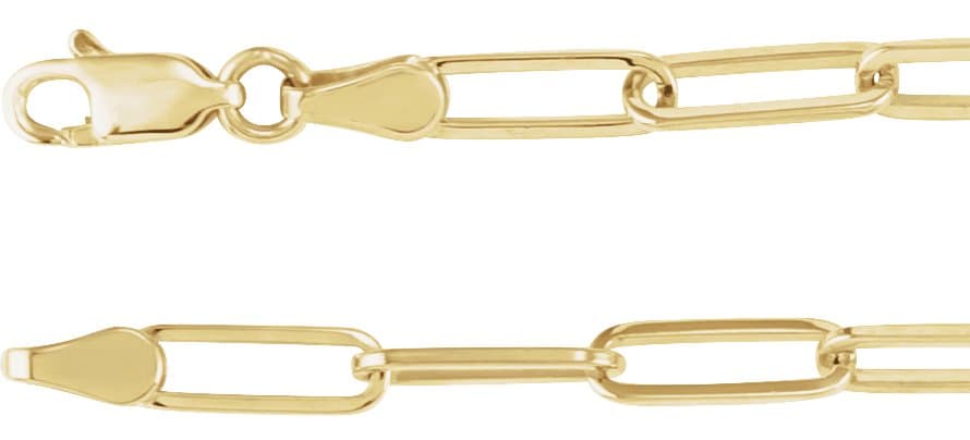 14K Rose 3.85 mm Paperclip-Style 18 Chain