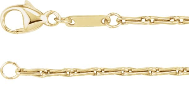 14K Yellow 1.5 mm Barleycorn 7 Chain