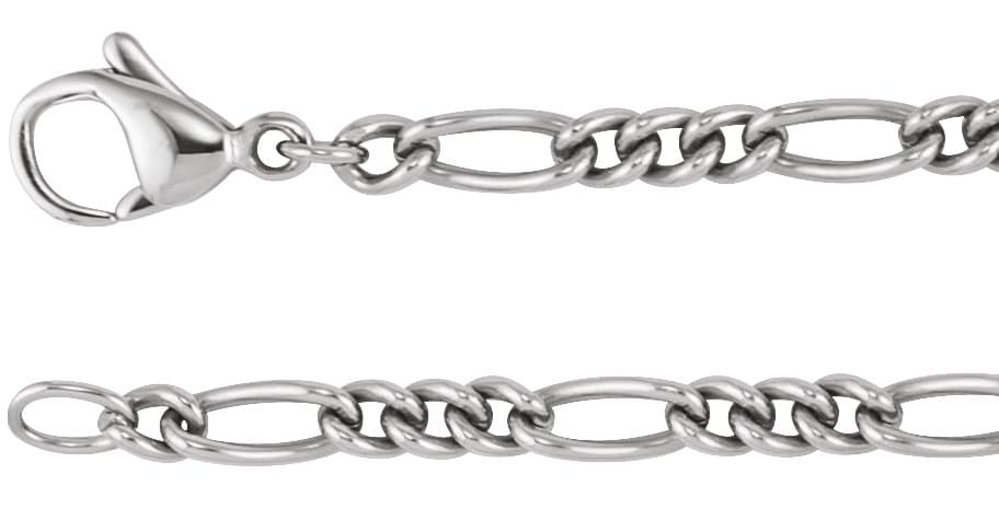 Titanium 3.6 mm Curbed Figaro 8 Chain