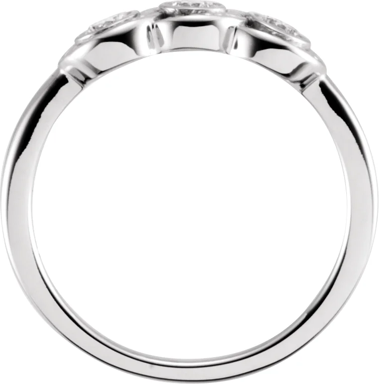 Three-Stone Bezel-Set Ring, view 3