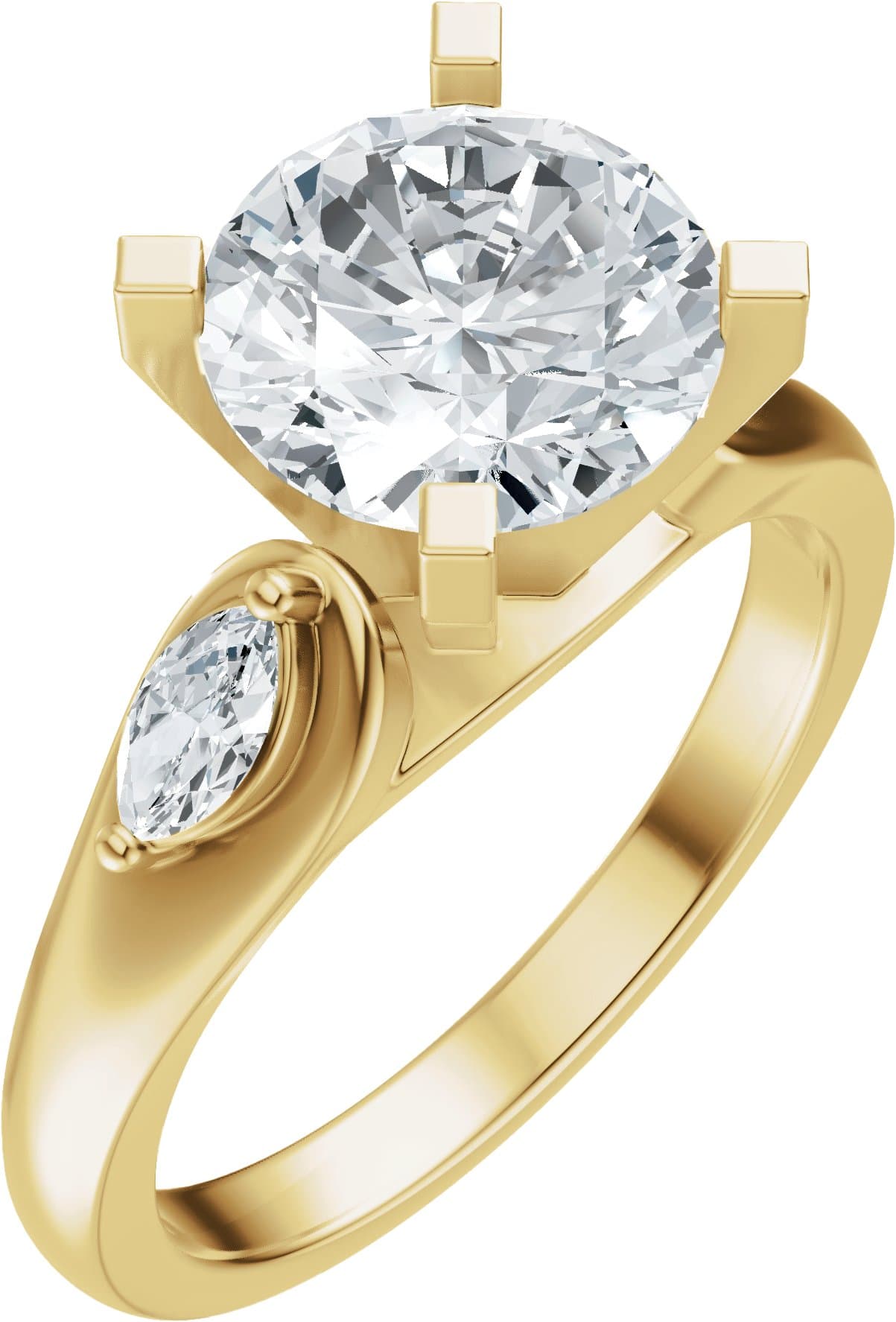 14K Rose Gold 10x5 mm Marquise 1/4 CTW Lab-Grown Diamond Semi-Set Engagement Ring