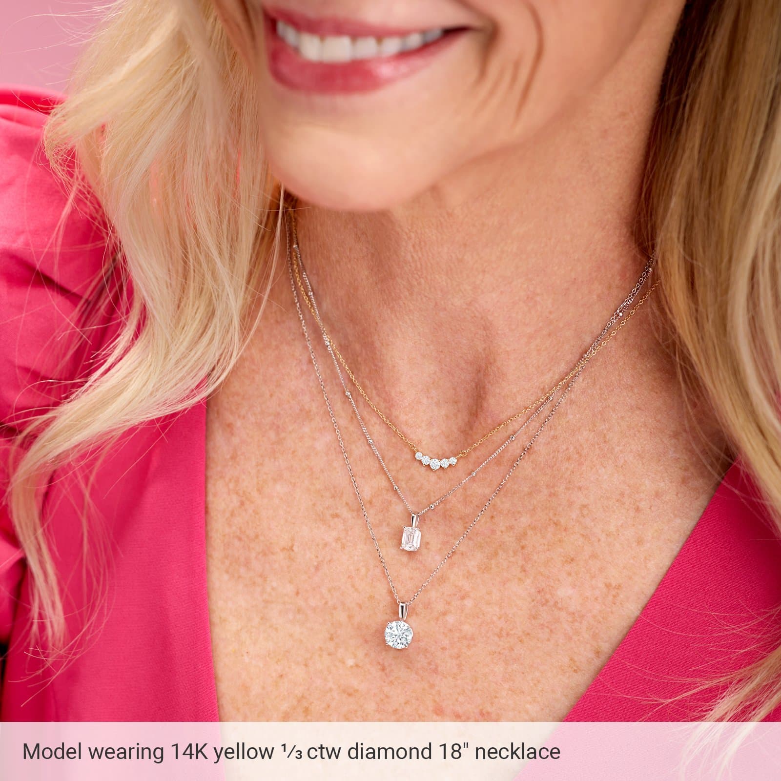 Lab-Grown Diamond Graduated Necklace view 3