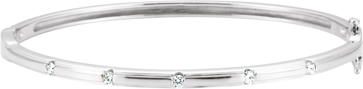 14K Yellow 1/4 CTW Lab-Grown Diamond Bangle 6" Bracelet