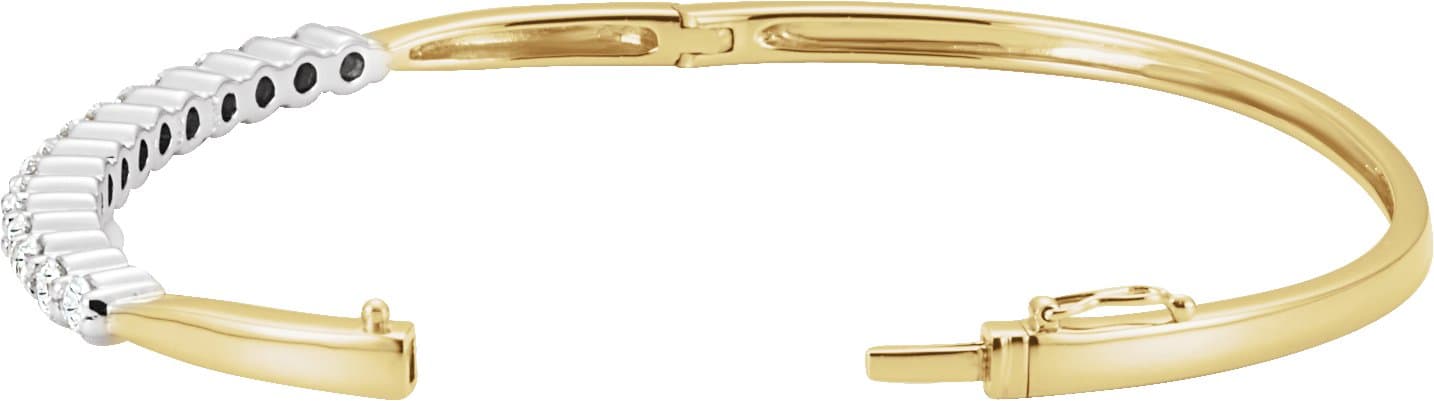 Accented Hinged Bangle Bracelet view 2