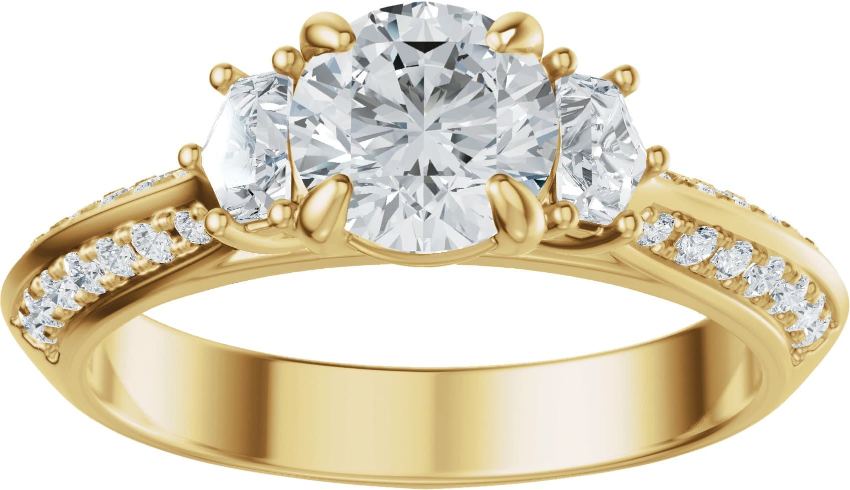 Three-Stone Engagement Ring or Band view 3