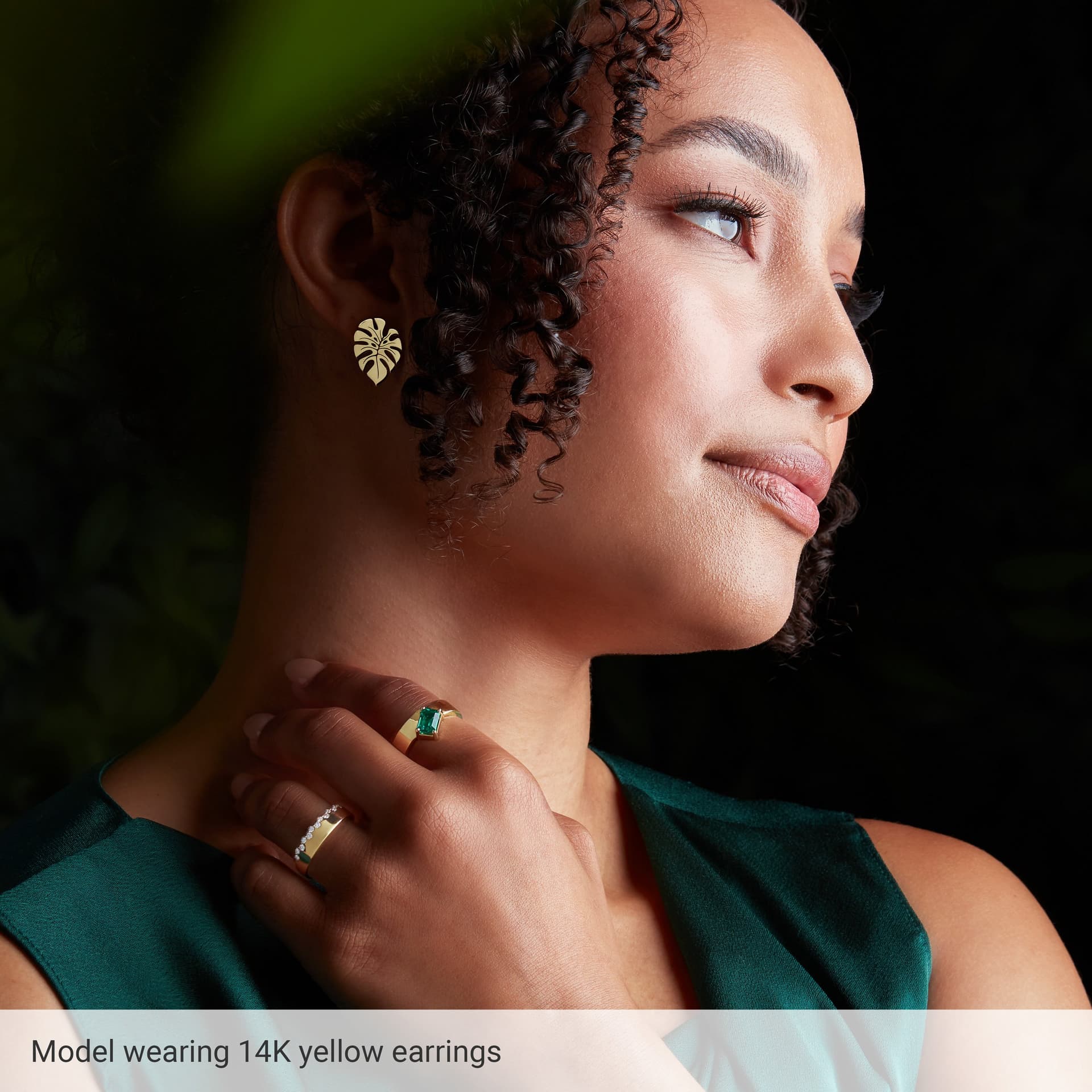 Monstera Leaf Earrings view 2