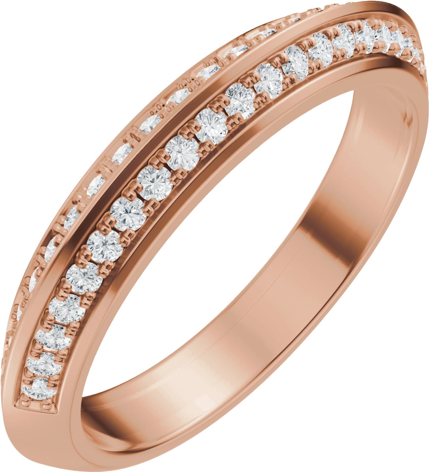 14K Rose Gold 1/4 CTW Lab-Grown Diamond Matching Band