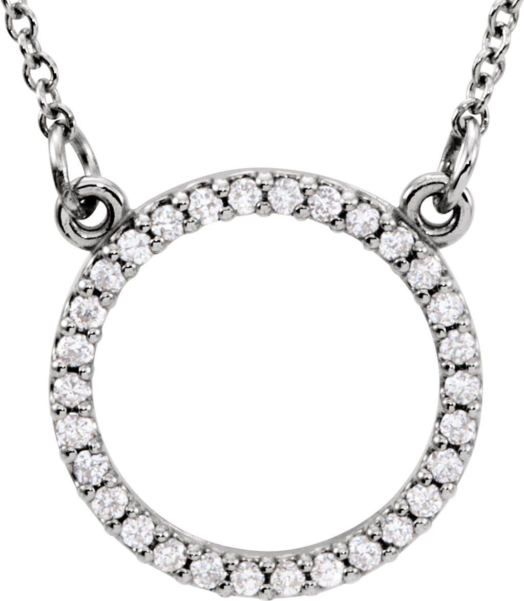 14K Rose 1/5 CTW Lab-Grown Diamond Circle 16 Necklace