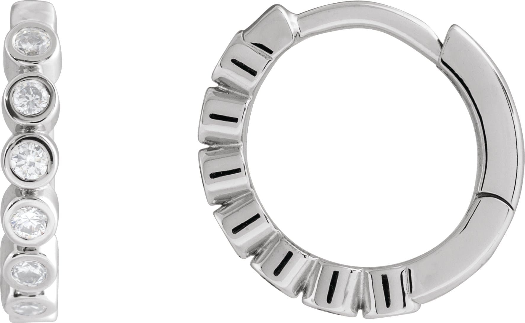 14K Rose 1/5 CTW Natural Diamond 12.24 mm Hinged Hoop Earrings