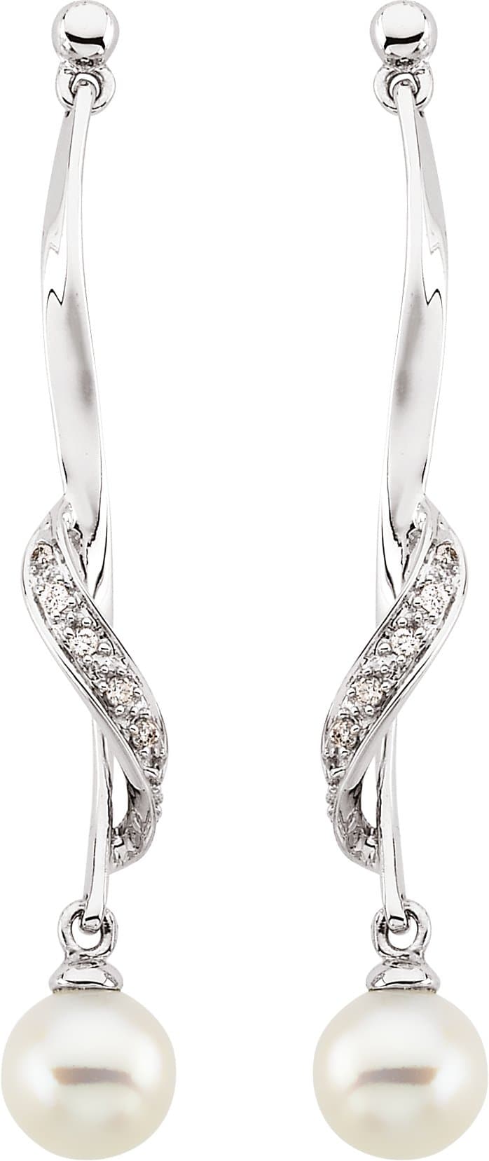 Accented Pearl Earrings view 2