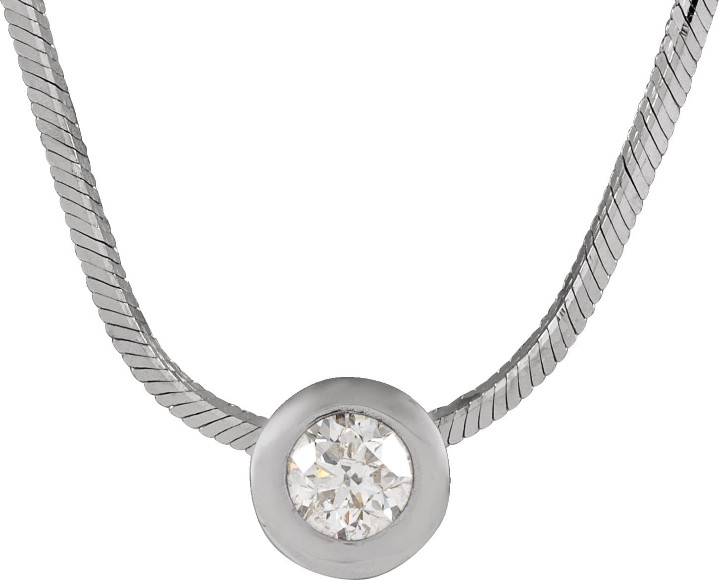 14K White Gold 1/4 CTW Natural Diamond Solitaire 18" Necklace