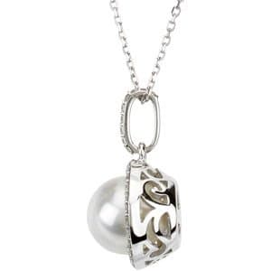 Halo-Style Pearl Necklace or Pendant view 2