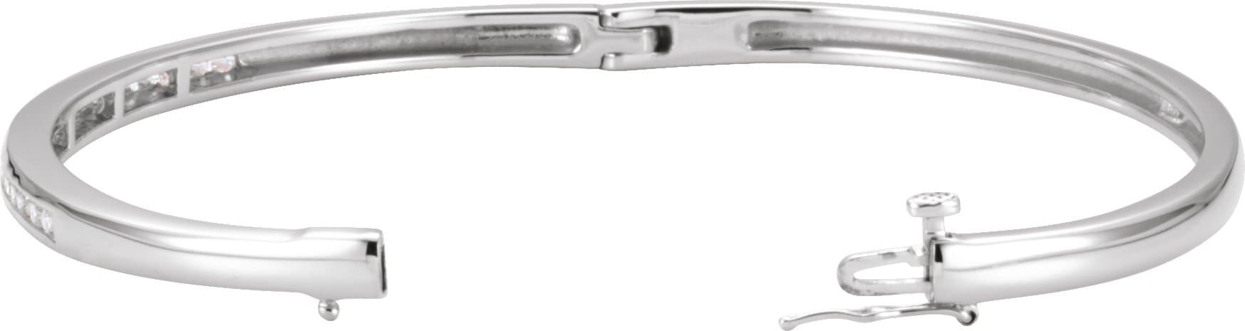Accented Hinged Bangle Bracelet view 2