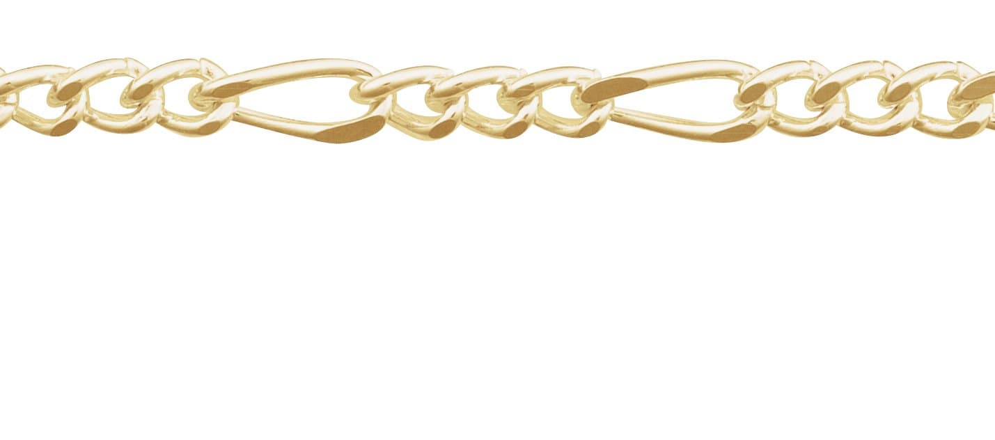 Sterling Silver 3.5 mm Figaro 7" Chain