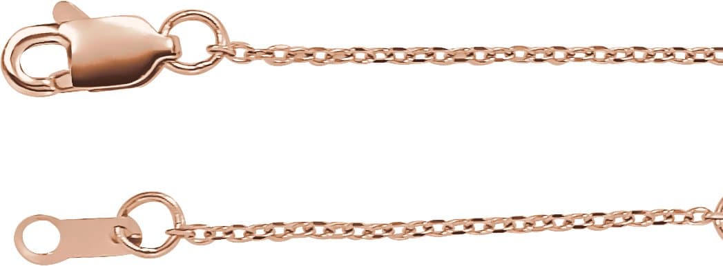10K Rose 1 mm Diamond-Cut Cable 16 Chain