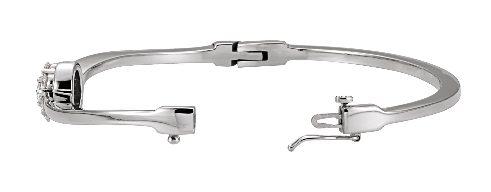 Cluster Hinged Bangle Bracelet view 2