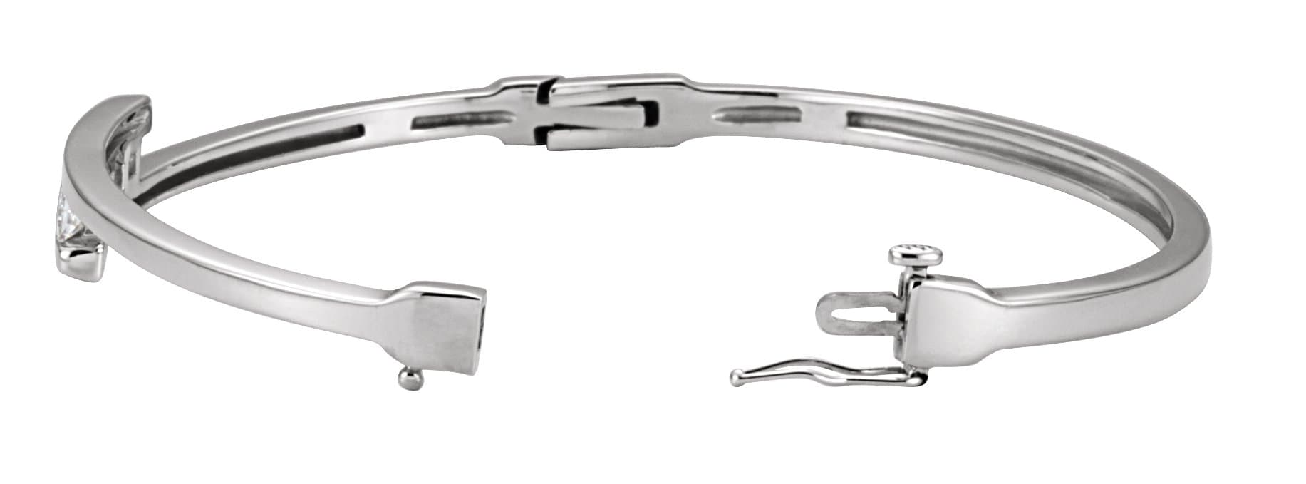 Three-Stone Hinged Bangle Bracelet view 2