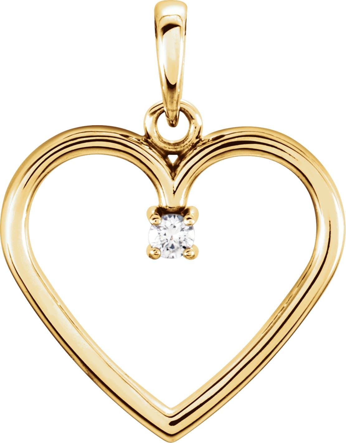 Platinum .04 CTW Natural Diamond Heart Pendant